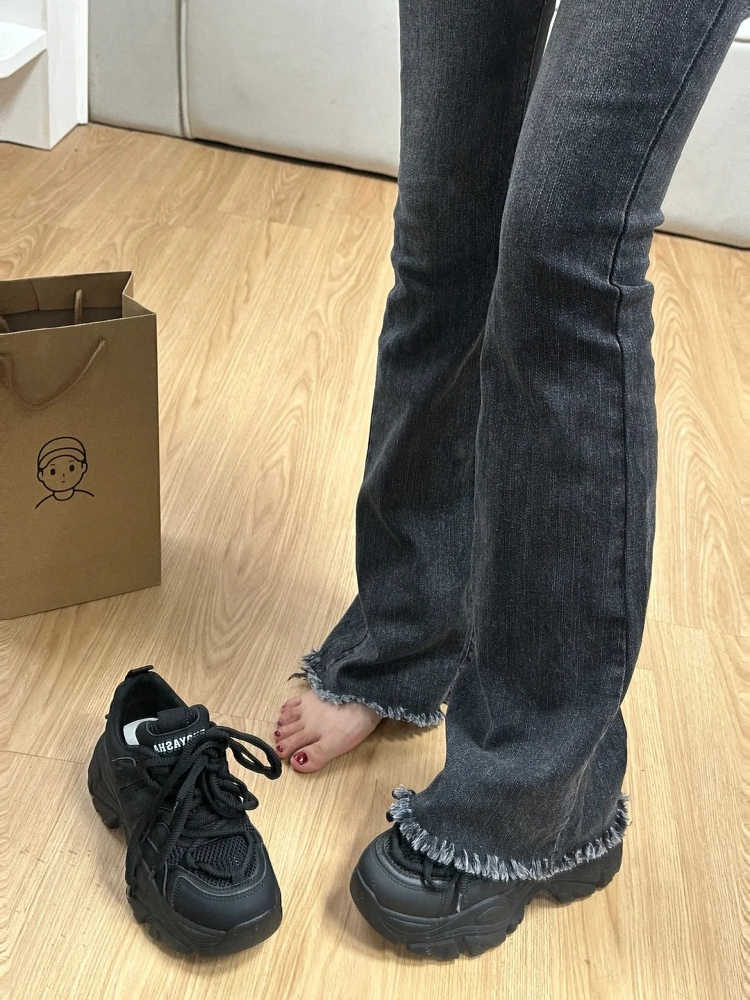 Raise The Bottom Dad Shoes Women's Breathable Net Cloth Casual Shoes  8cm