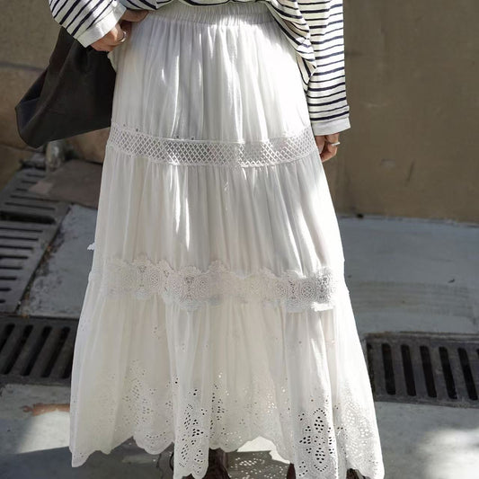 Womens Fashion Hollowed-Out Lace Petal Skirt