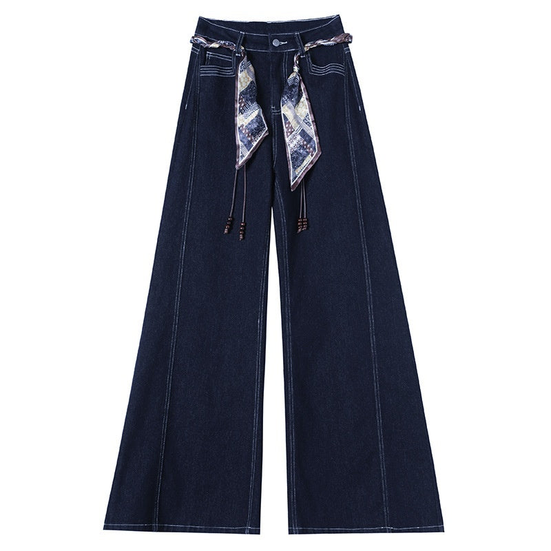 AutumnWinter Black Gold And Blue Flared High-Waist Jeans