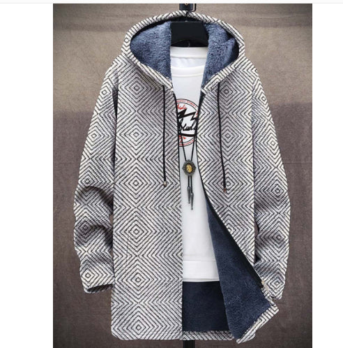 Printed Plush Lined Thickened Long-sleeved Windproof Jacket