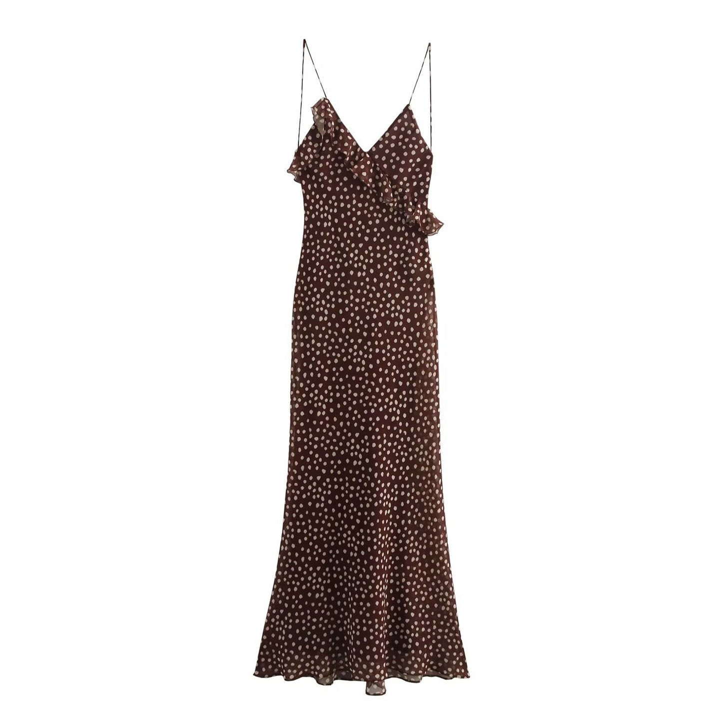 Layered Decorative Polka-Dot Slip Dress