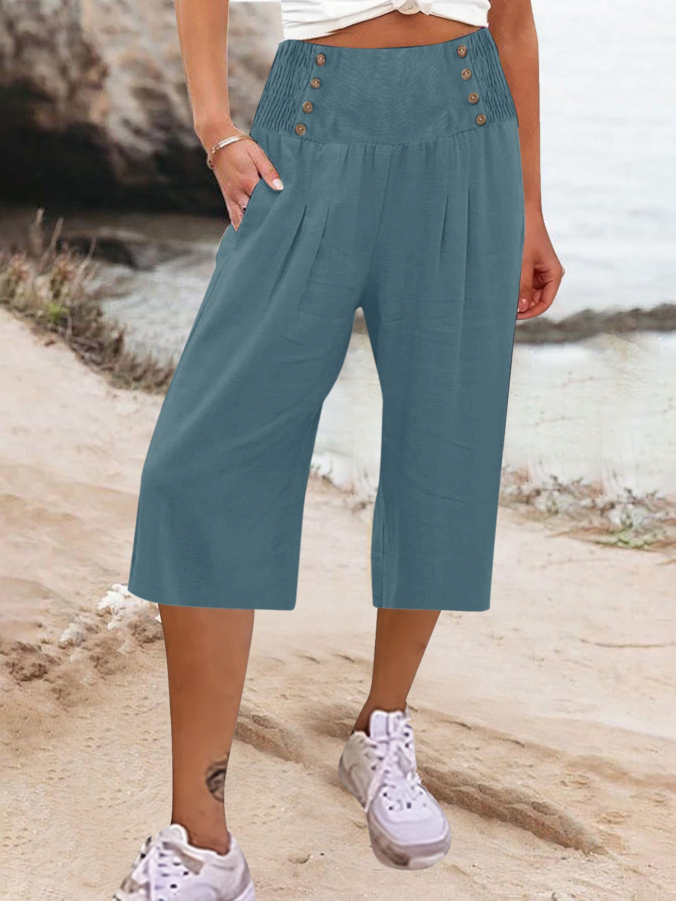 Loose Casual Cropped Pants
