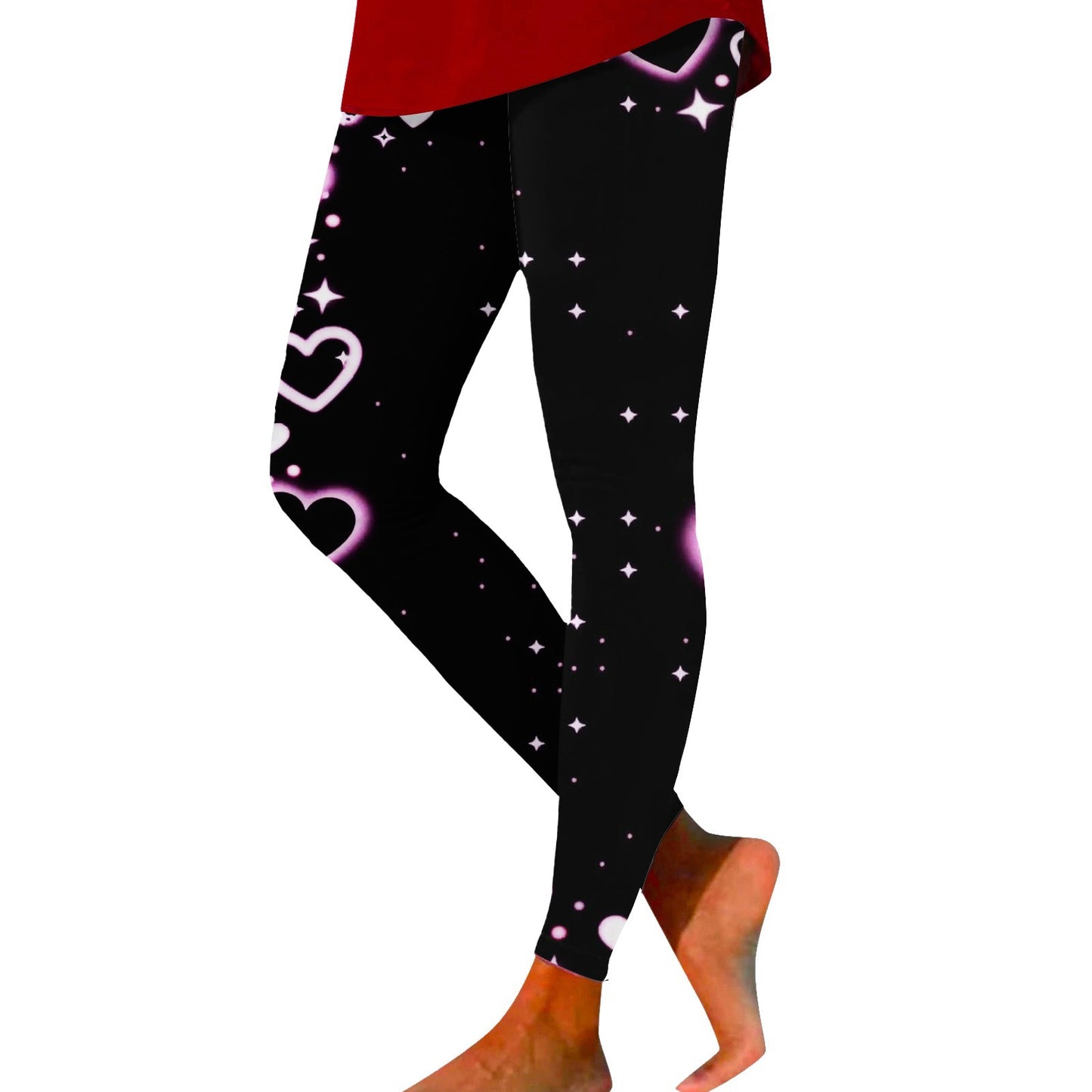 Tynde damebukser med højt taljet print og leggings