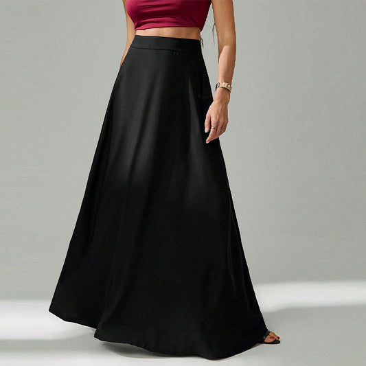 Elegant Black Commuter Skirt For Women