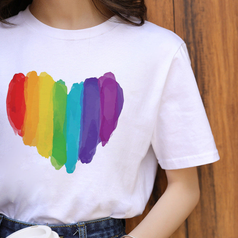 Letter Print Casual Short Sleeve Ladies T-Shirt