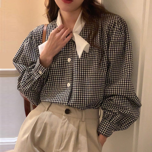 Womens Relaxed-fit Casual Mid-length Blue Shirt