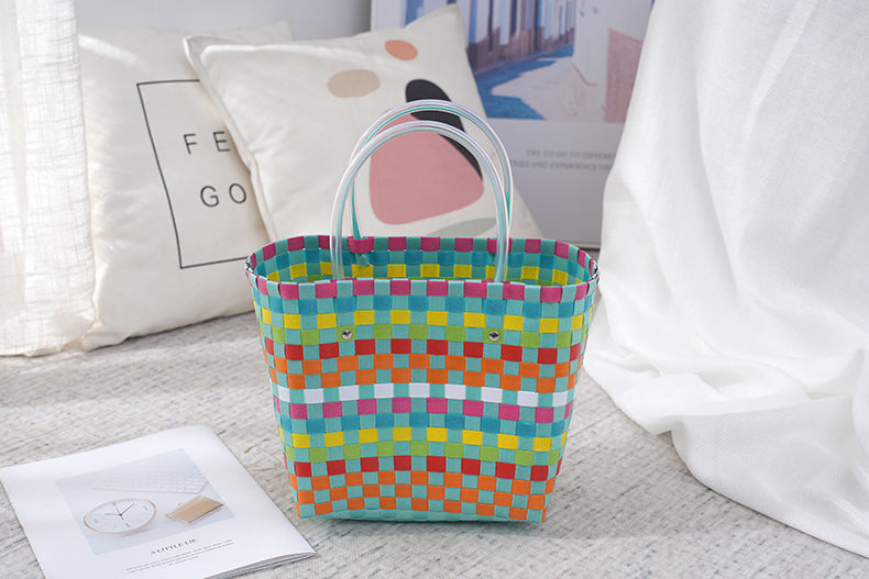Women's Fashion Diagonal Basket Woven Bag