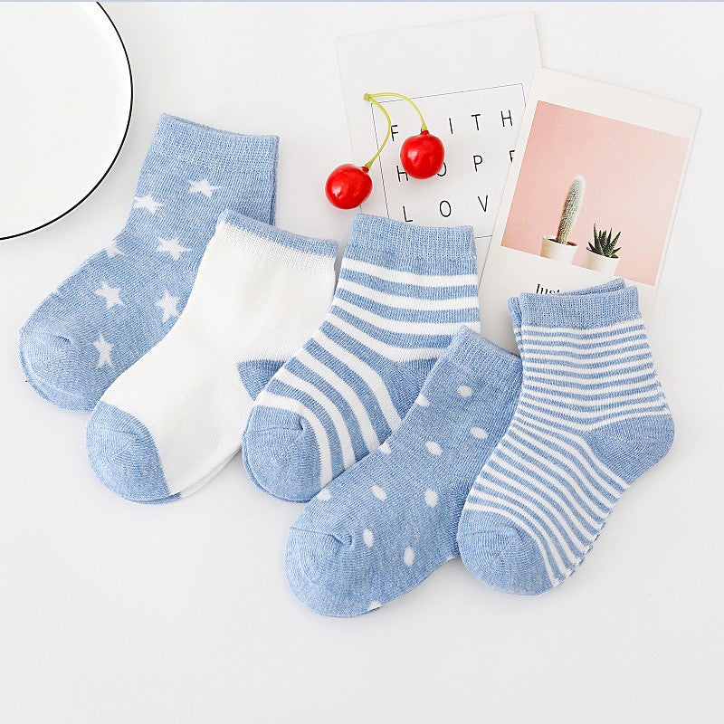 Boys And Girls Cotton Mid-tube Floor Socks