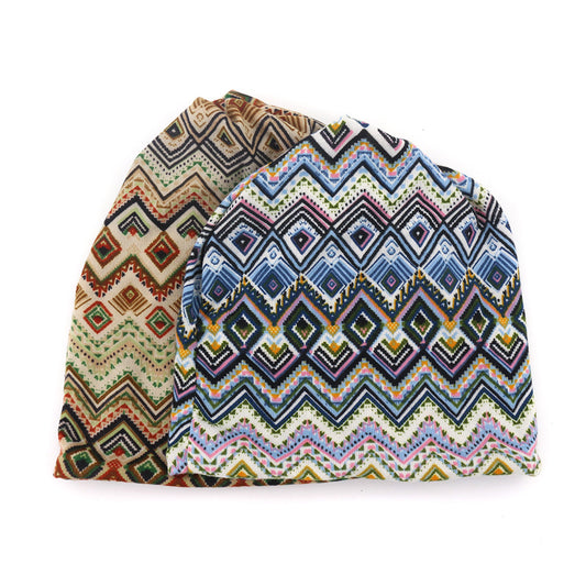 Pullover Hat Geometric Argyle Pattern Dual-use