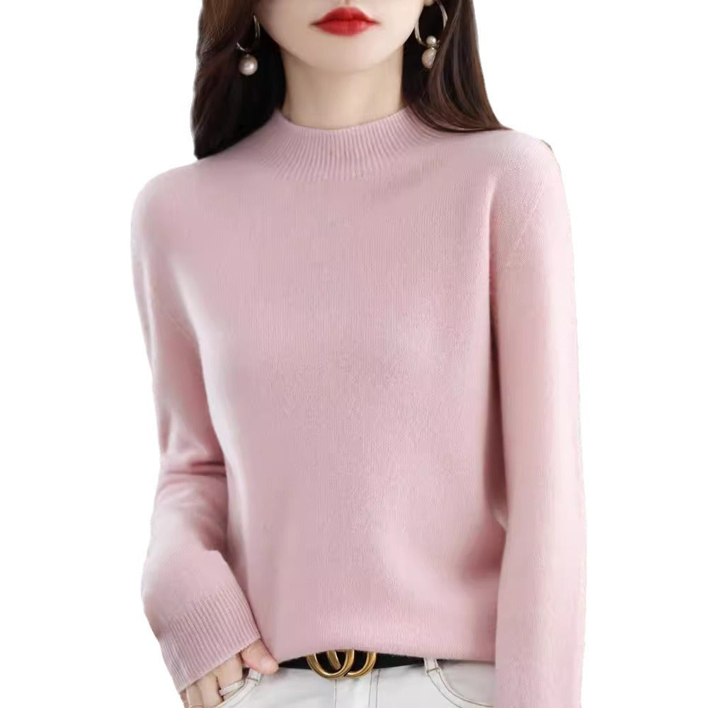 Turtleneck Pullover Women's Solid Color Loose Bottoming Sweater