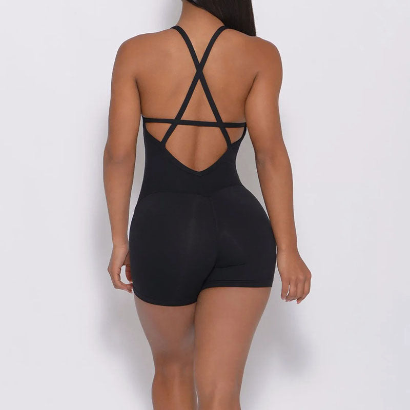 Yoga Pants Sports One-piece Fitness Pants Backless Cross Jumpsuit