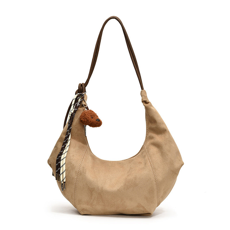 Retro Suede Fleece Large-Capacity Minimalist Underarm Crossbody Bag