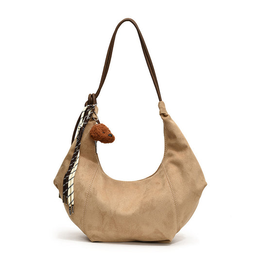 Retro Suede Fleece Large-Capacity Minimalist Underarm Crossbody Bag
