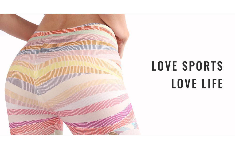 Nylon Stretch Outdoor Tights Digital Print Yogabukser Dame Sportsleggings
