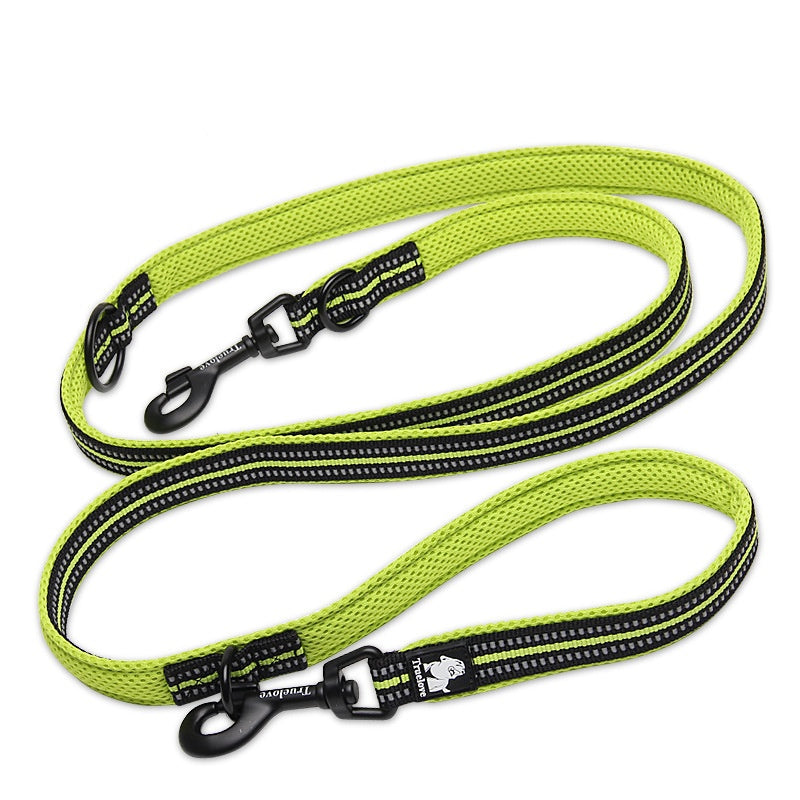 Pet Dog Multi-functional Hand Holding Rope Double-headed Outdoor Chain Crossbody Polyester Reflective