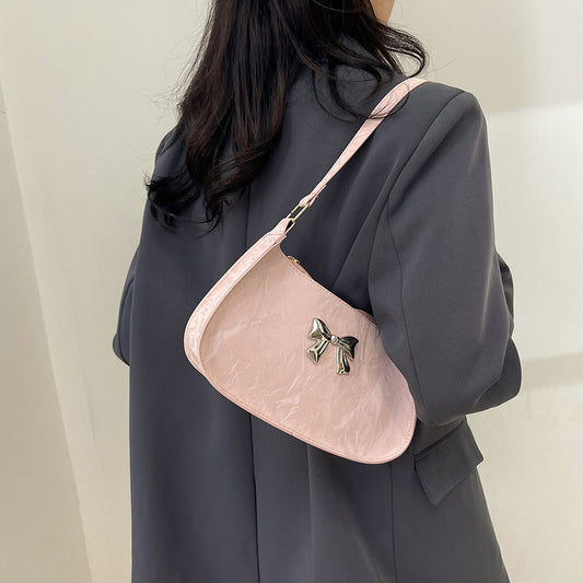 Pure Color Trendy Special-interest Design Butterfly Fashion Shoulder Bag