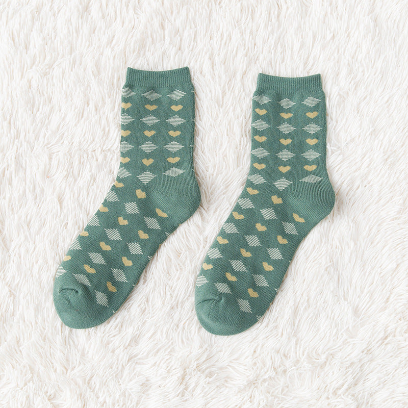 Women's Mid Tube Pure Cotton Fleece Socks