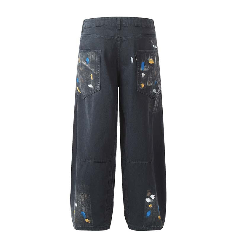 High-Street Retro Spray-Painted Splatter Pants