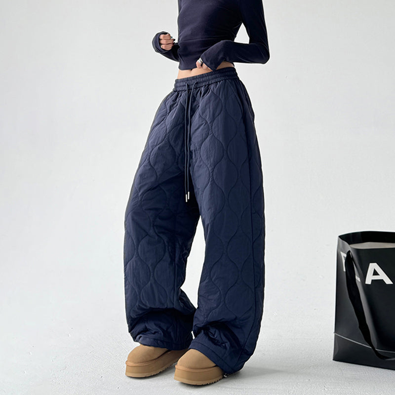 Thickened Warm Quilted Loose Women's Casual Pants