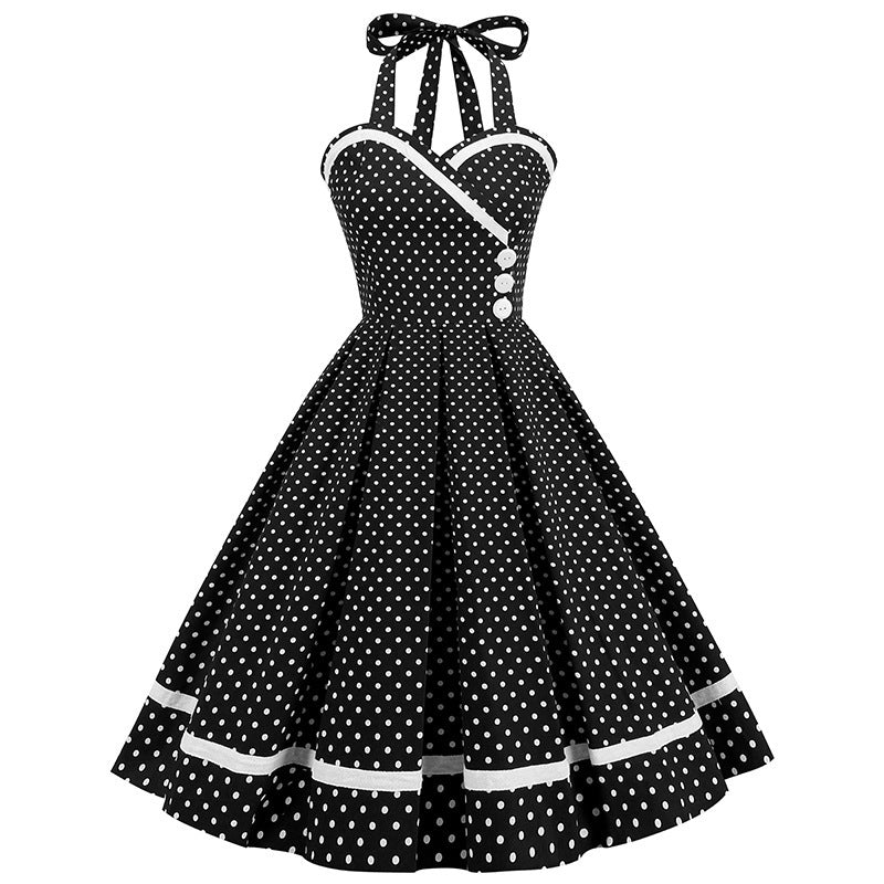 Retro-style Cinched-waist A-line 1950s Dress With A Voluminous Skirt
