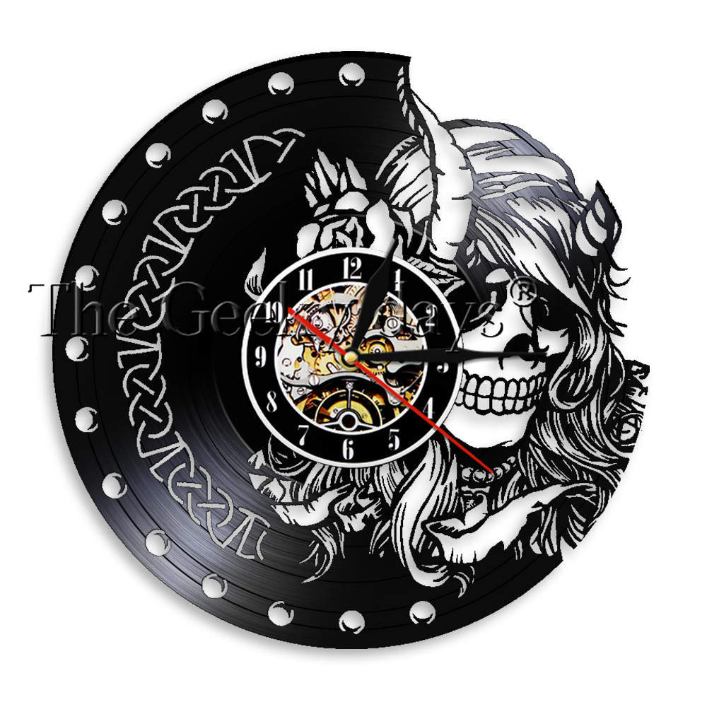 Ancient Text Charm Warrior Vinyl Record Clock Wall Clock