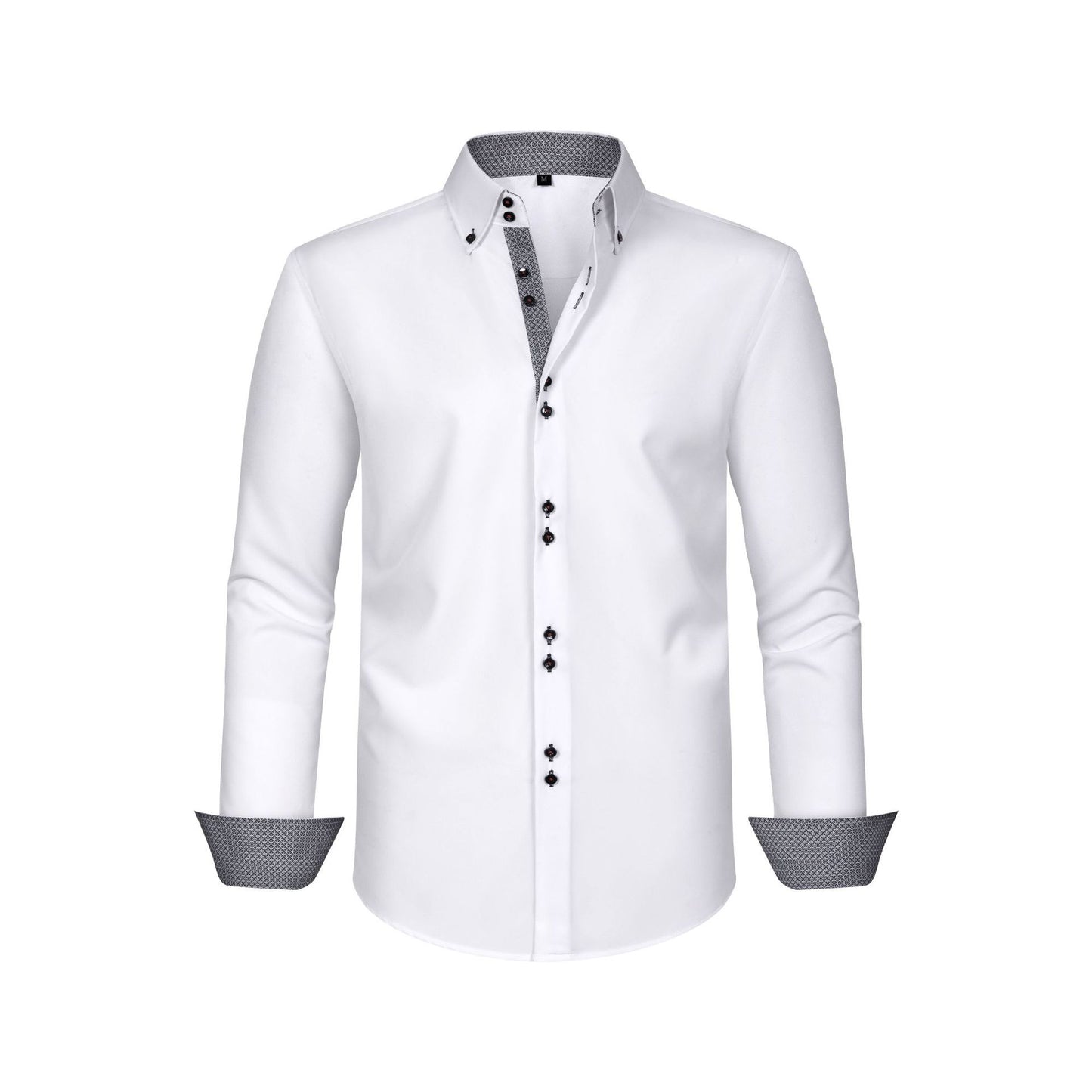 Mens Four-Way Stretch Polka-Dot Colorblock Shirt