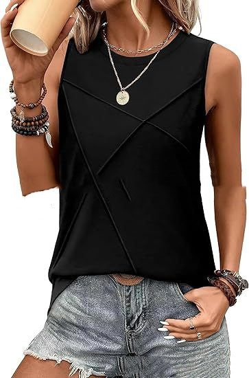 Womens Summer Tank Top Loose-Fit