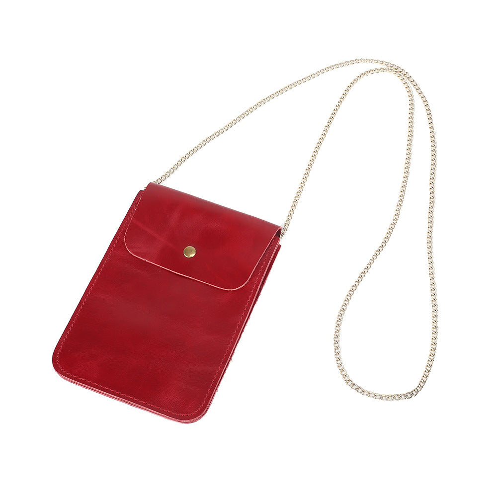 Women's Fashionable And Versatile Head Layer Cowhide Clutch Bag