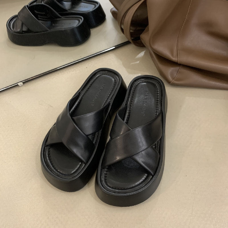 Muffin Platform Slippers til kvinder til udendørs brug
