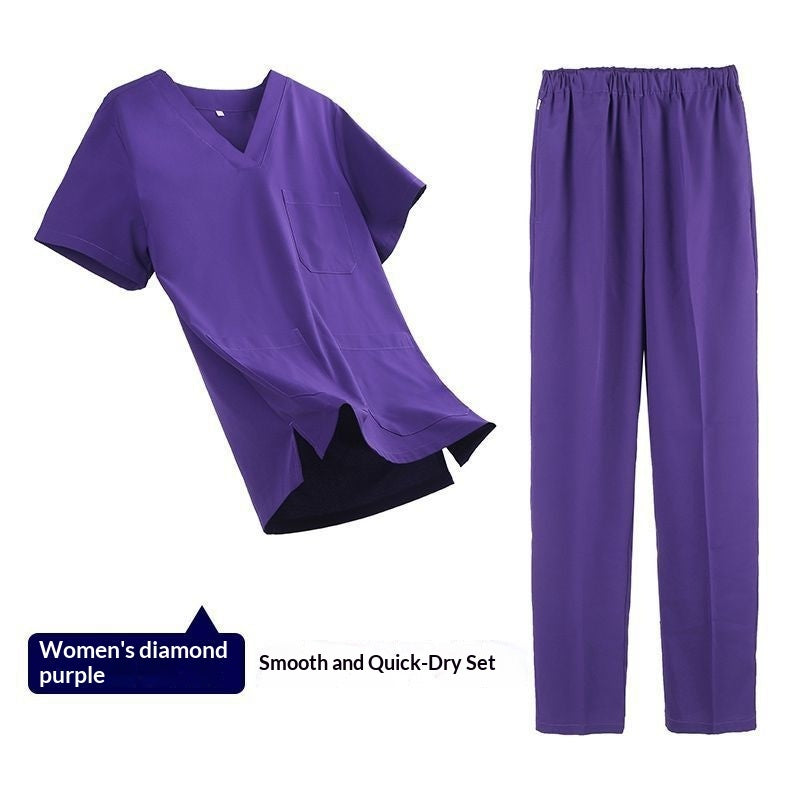 Womens Elastic Short Sleeve Surgical Gown For The Operating Room