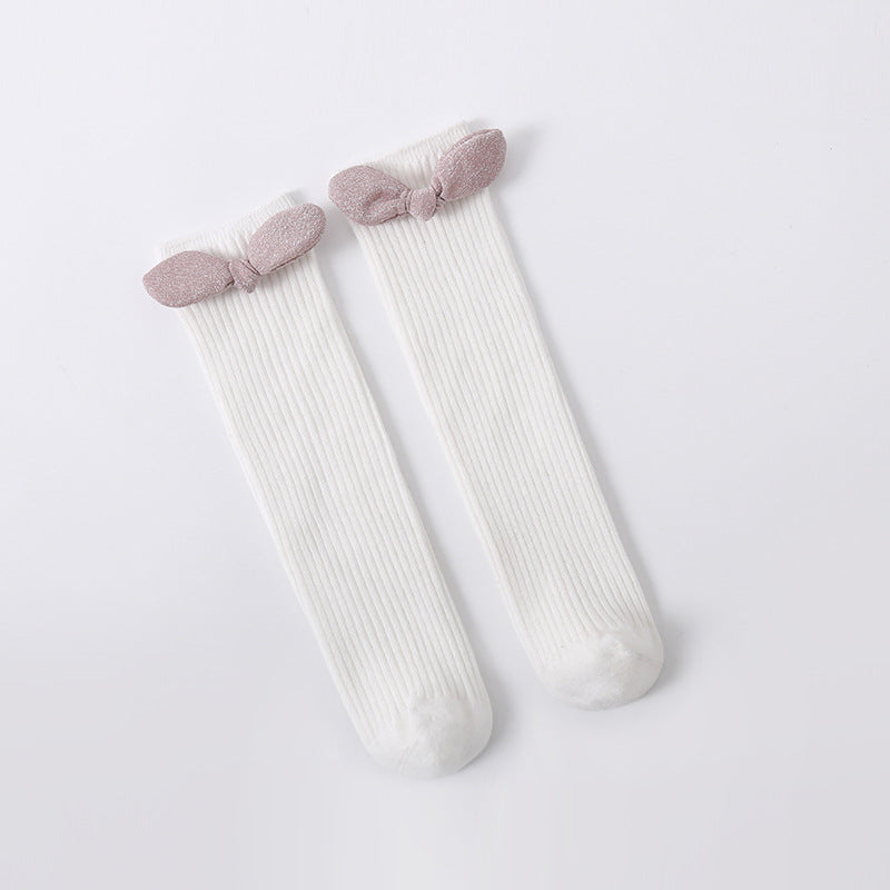 Girls Casual Fashion Long Tube Solid Color Socks