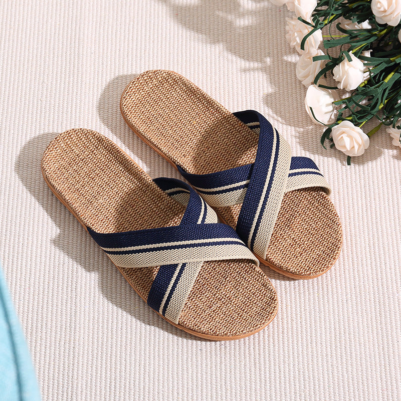 Lovers Shoes Thick Bottom Home Linen Non-slip Slippers