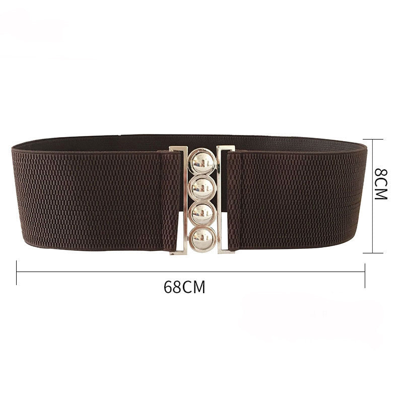 Four-ring Fashion Simple Girdle Metal Wide Buckle Belt