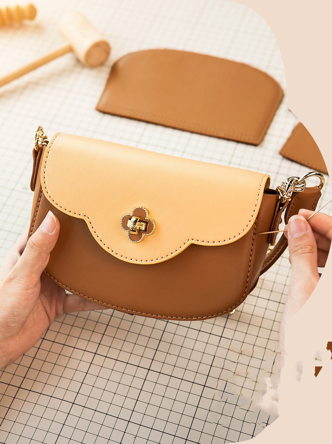 Hånd Messenger Kvinders DIY Håndlavet Materialepose