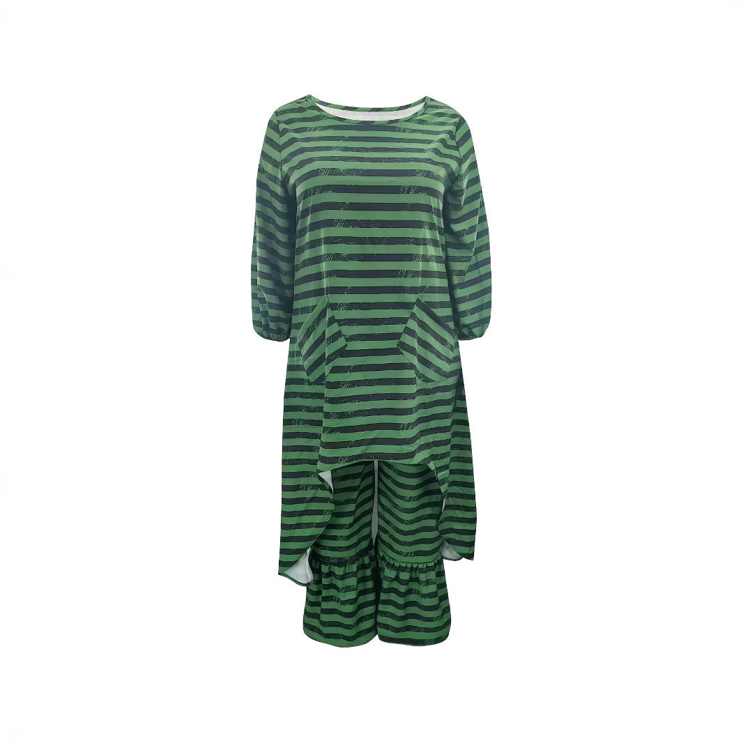 Women's Irregular Pleated Wide-Leg Pants Set