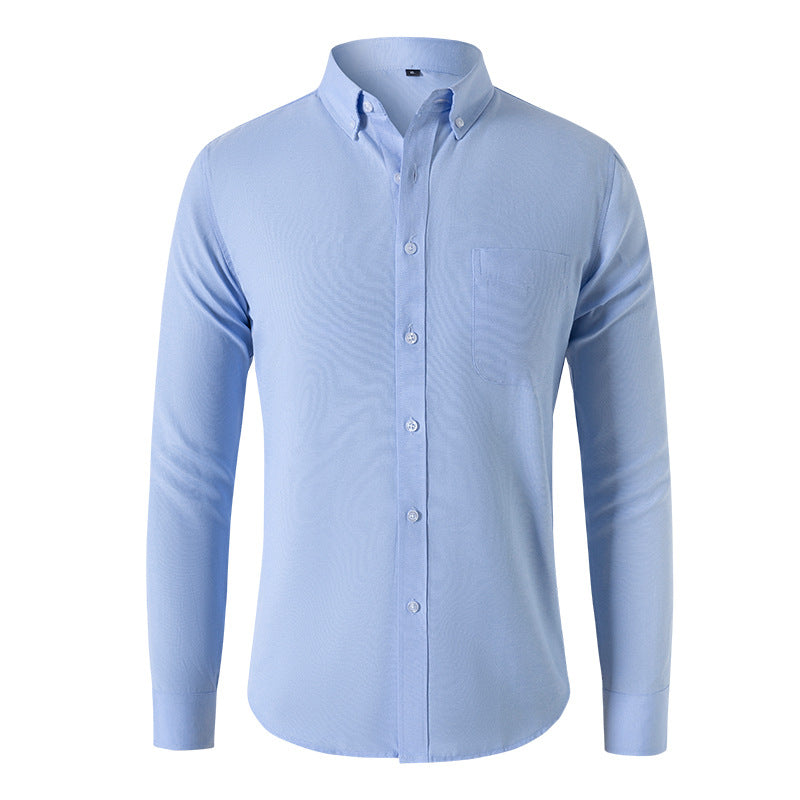 Japanese Retro Men's Long-sleeved Casual Solid Color Shirt
