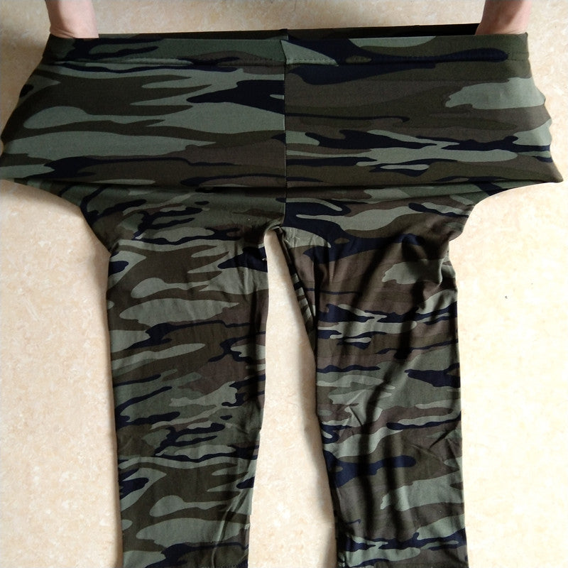 Summer Military Camouflage Print Cropped Leggings
