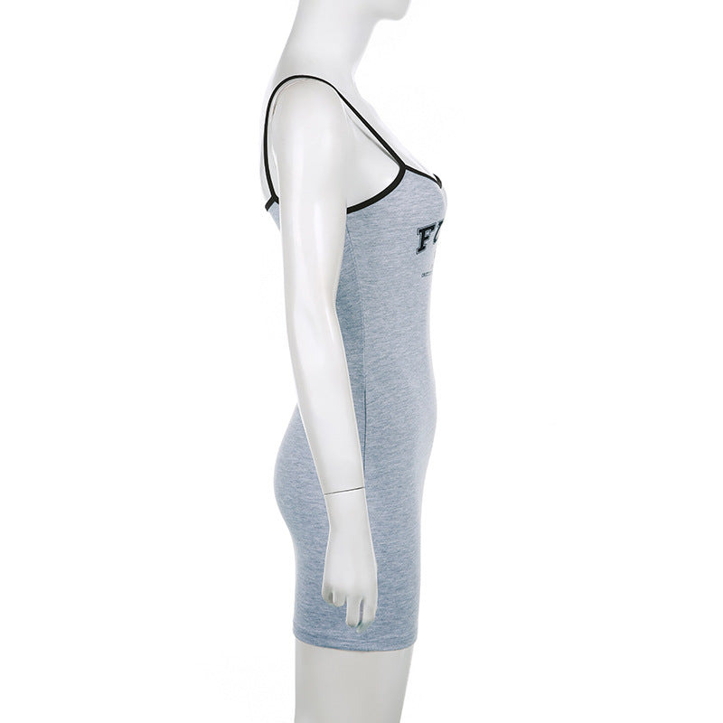 Square Neck Tight Wrapped Hip Slim Skirt