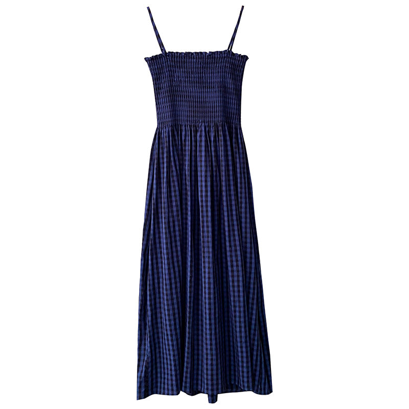 Suspender Dress Pleated Waist Slimming Maxi Skirt