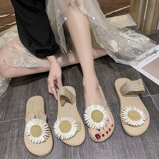 Udendørs Små Tusindfryd Hjemmesko Kvinders Ydertøj Flade Lav Hæl Slip-on
