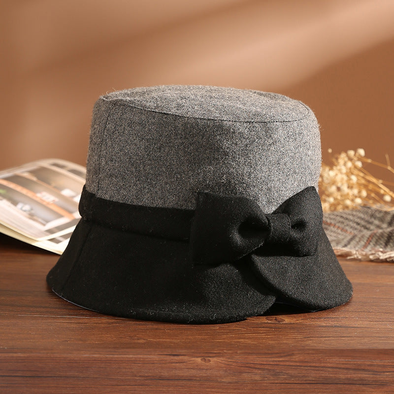 Women's Winter Graceful Bow Elegant Bucket Hat
