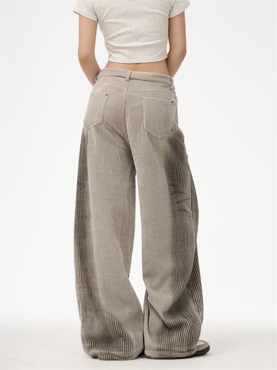 Corduroy Casual Straight Simple Wide Leg Dirty Pants