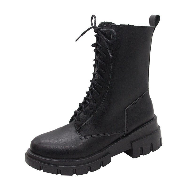 Autumn And Winter New Square Heel Martin Boots Women's Mid-heel