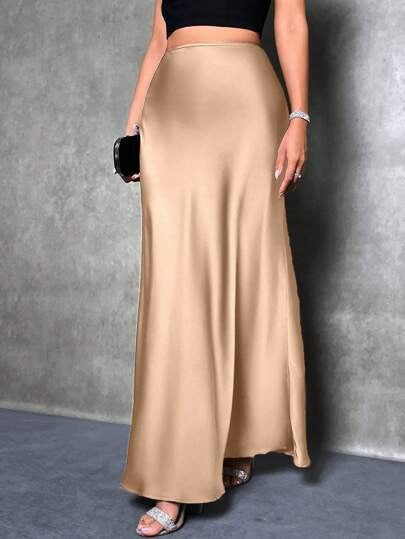Satin Skirt For Spring And Summer