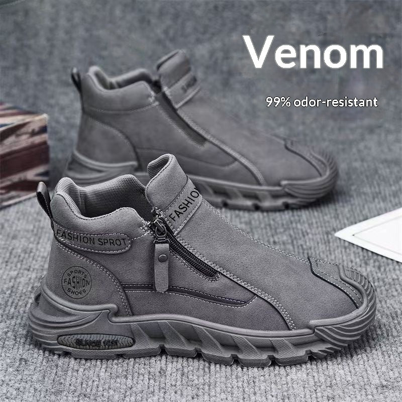 Trendy Mens Slip-resistant Workwear Shoes, Versatile Mens Footwear With A Zipper