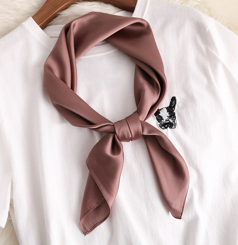Women's Decorative Spring And Autumn All-match Solid Color Thin Silk Scarf