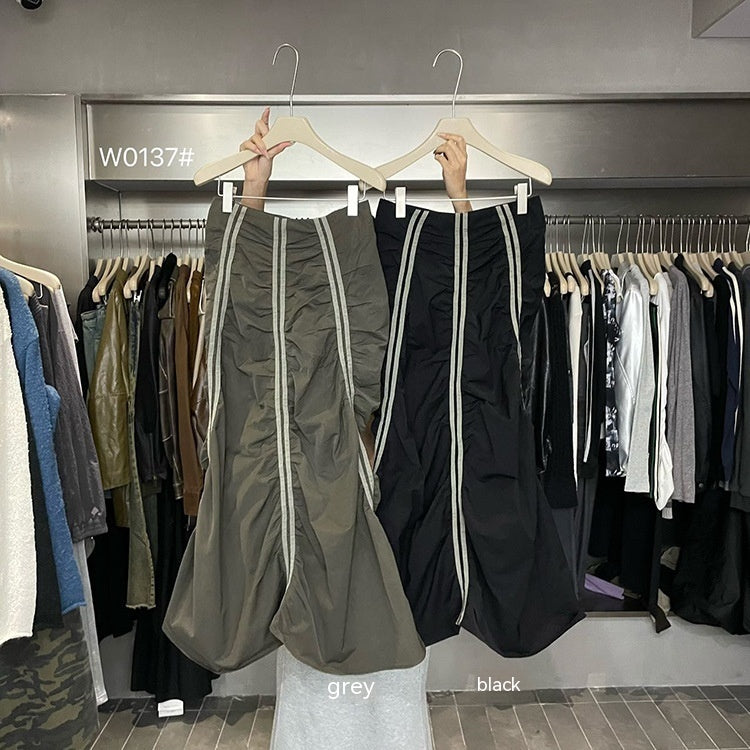 Design Sense Pleating Suit Skirt Parachute Sports Skirt