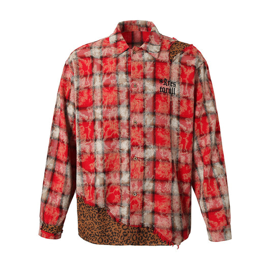 Distressed Washed Loose Burrs Shirt