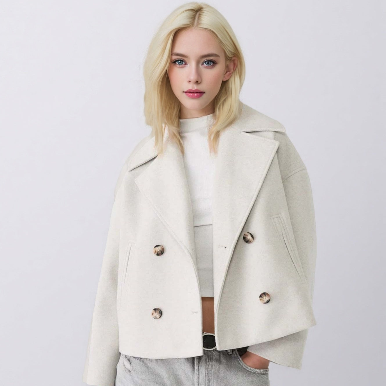 Foreign Trade European And American Women's Clothing Long Sleeve Coat Overcoat