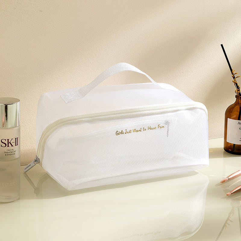 Travel Transparent Portable Large Capacity Mesh Cosmetic Bag